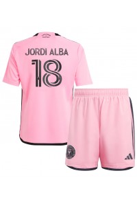 Inter Miami Jordi Alba #18 Jalkapallovaatteet Lasten Kotipeliasu 2024-25 Lyhythihainen (+ Lyhyet housut)